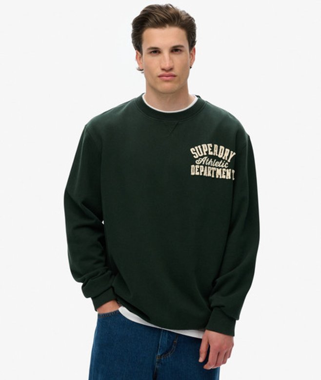 Superdry Vintage Athletic Sweatshirt met Ronde Hals Green