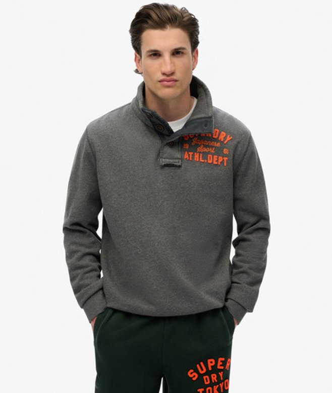 Superdry Vintage Athletic Sweatshirt met Ronde Hals Dark Grey