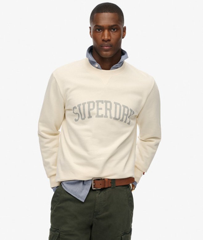 Superdry Athletic Essentials Sweatshirt met Ronde Hals White