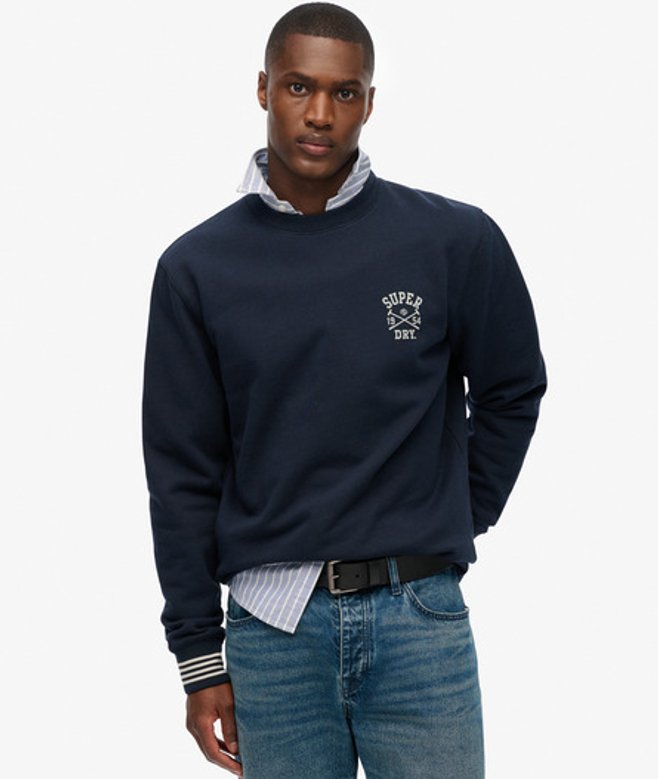 Superdry Athletic Club Sweatshirt met Ronde Hals Blauw