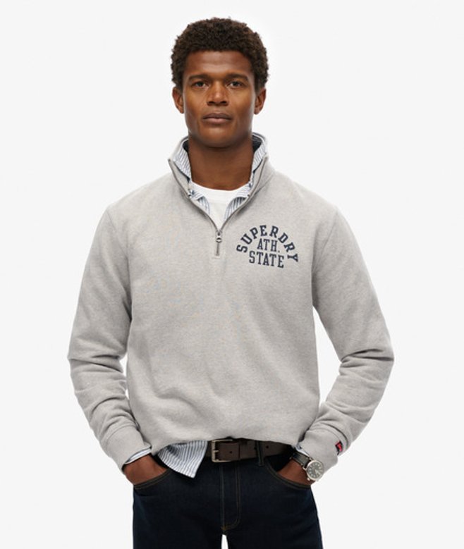 Athletic Essentials Sweatshirt met Halve Rits Grijs Grootte: L afbeelding