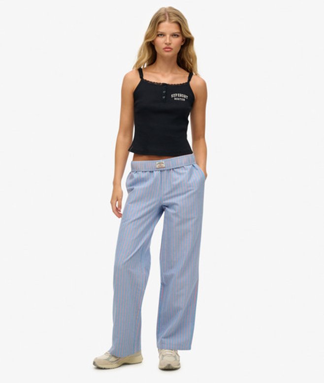 Elastische Broek van Gestreept Biologisch Katoen Blue Grootte: 44 afbeelding