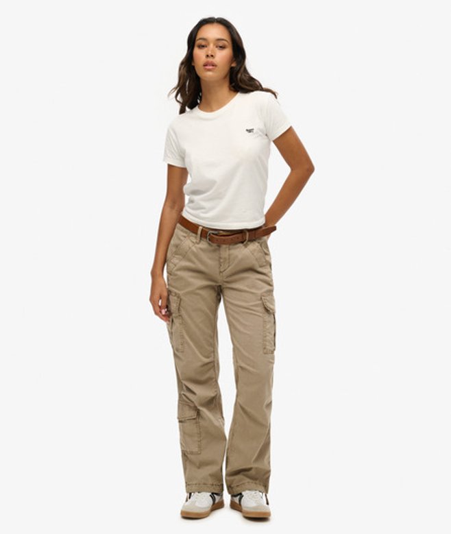 Low Rise Straight Cargo Broek Beige Grootte: 29 afbeelding