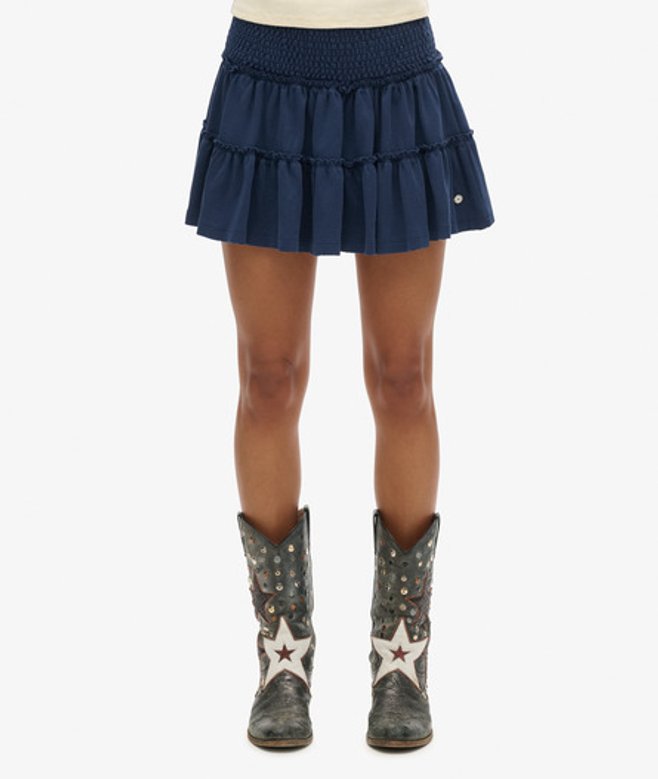 Gelaagde Jersey Minirok Blauw Grootte: 44 afbeelding