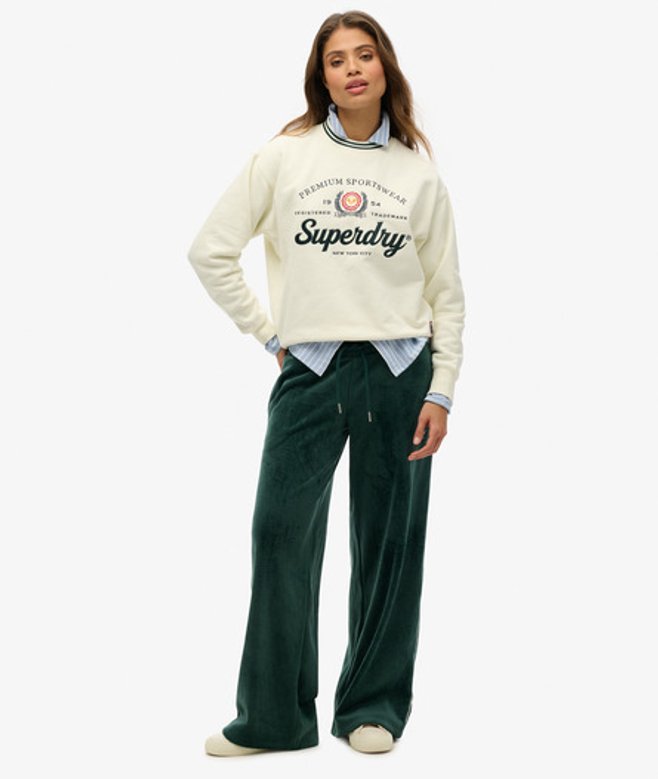 Country Club Velours Joggingbroek Groen Grootte: 36 afbeelding