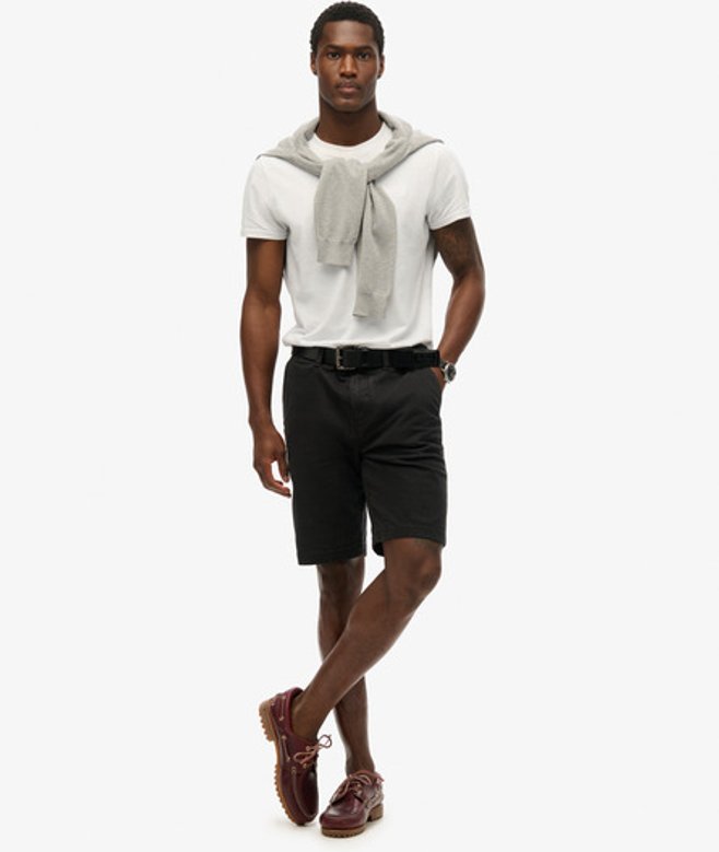 Superdry Vintage International Chinoshort Zwart