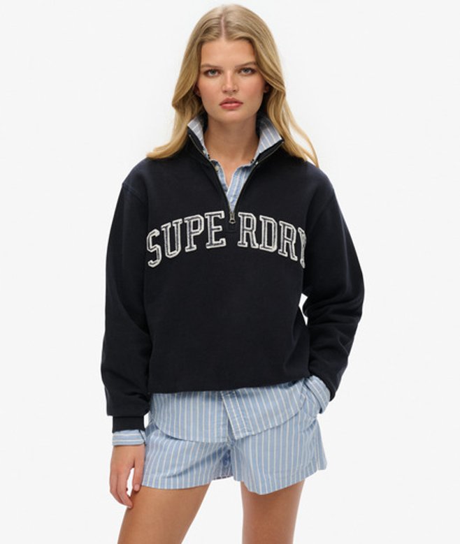 Damen Athletic Essentials Sweatshirt mit Applikation - Größe: 42 - Superdry - Modalova