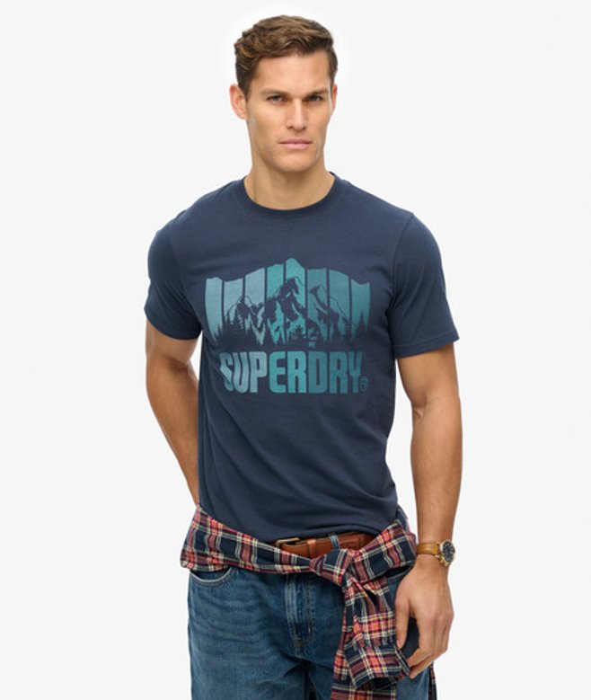 Mountain Rainbow T-shirt Blauw Grootte: Xxl afbeelding