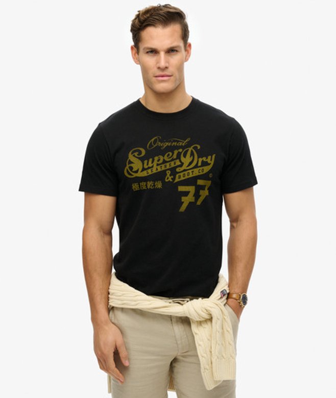 Superdry Men's Leather & Boot Co Script T-shirt Black - Size: M
