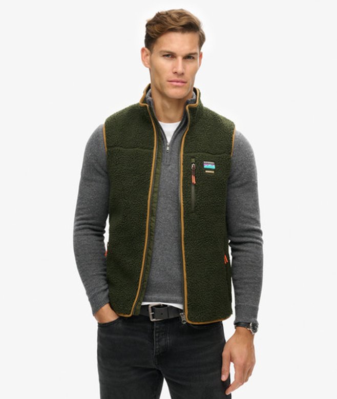 Men's Outdoor Fleece Gilet / Surplus Goods Olive - Size: XL - Superdry - Modalova