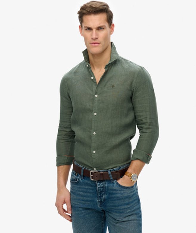 Embroidered Vacation Linnen Overhemd Relaxed Pasvorm