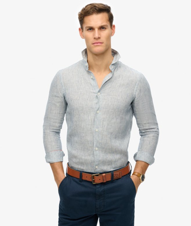 Herren Vacation Hemd mit Langen Ärmeln aus Leinen - Größe: M - Superdry - Modalova