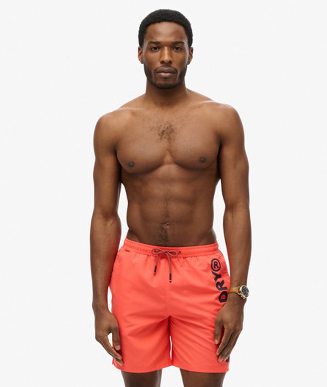 Superdry Herren 43,2 cm Sport-badeshorts mit Grafik Cream