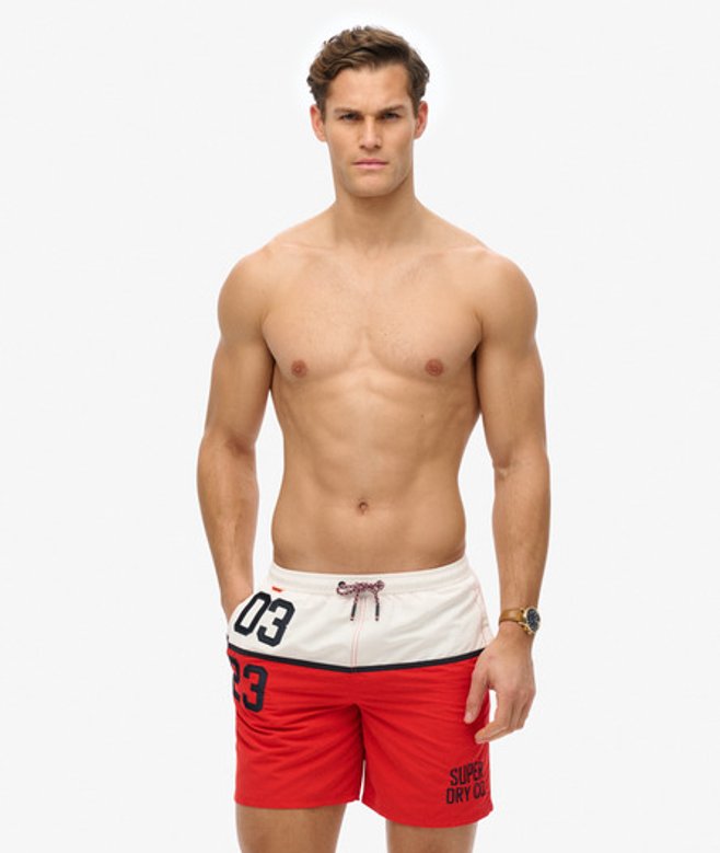 Nautical Zwemshort met Logo - 43 cm Red Grootte: XL afbeelding
