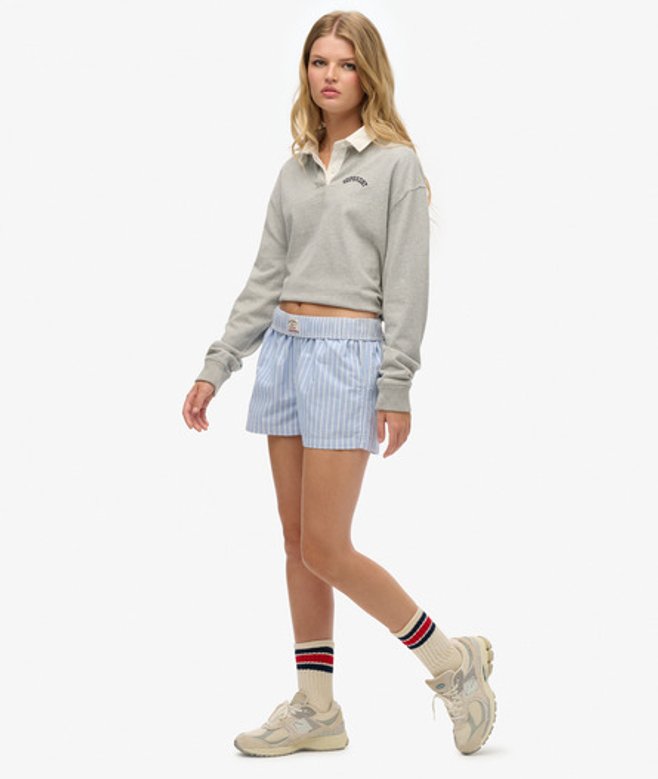 Gestreepte Shorts met Elastische Taille Normale Pasvorm
