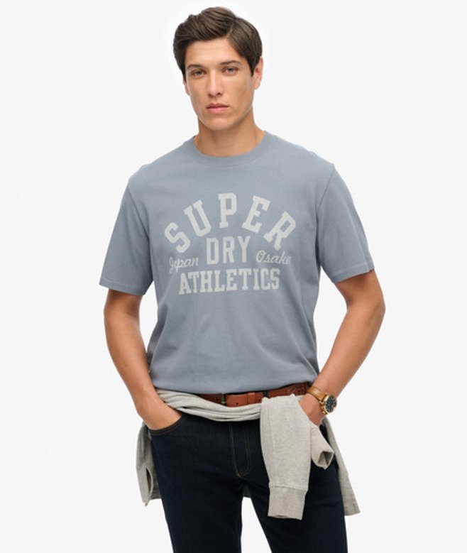 Athletic Essential T-shirt met Print Blue Grootte: XL afbeelding