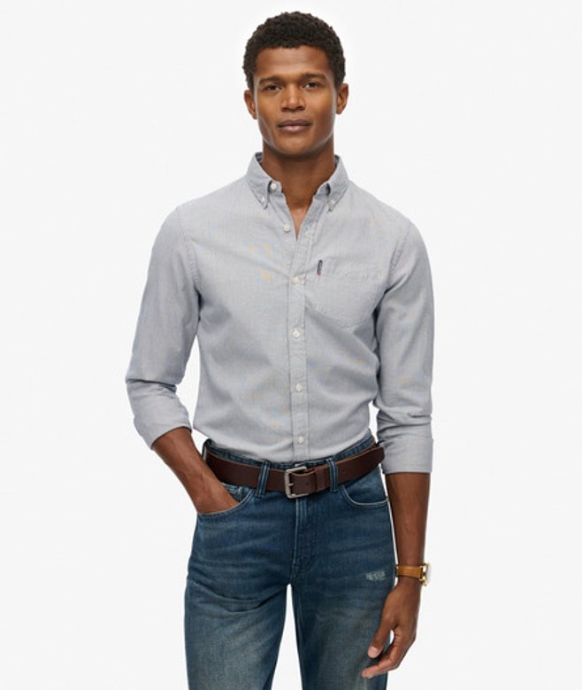 Herren Langärmeliges Essentials Oxfordhemd - Größe: Xxxl - Superdry - Modalova