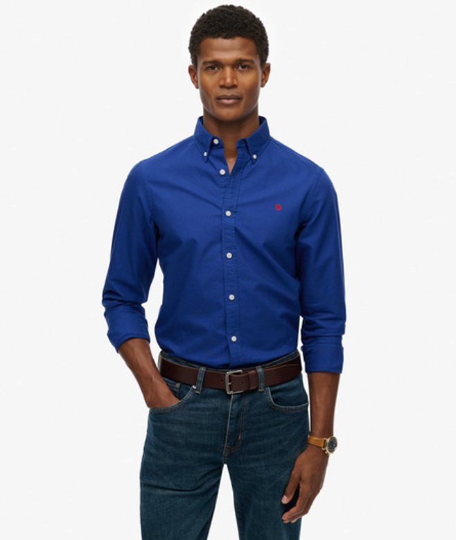 Klassiek Oxford Overhemd met Lange Mouwen Blauw Grootte: Xxl afbeelding