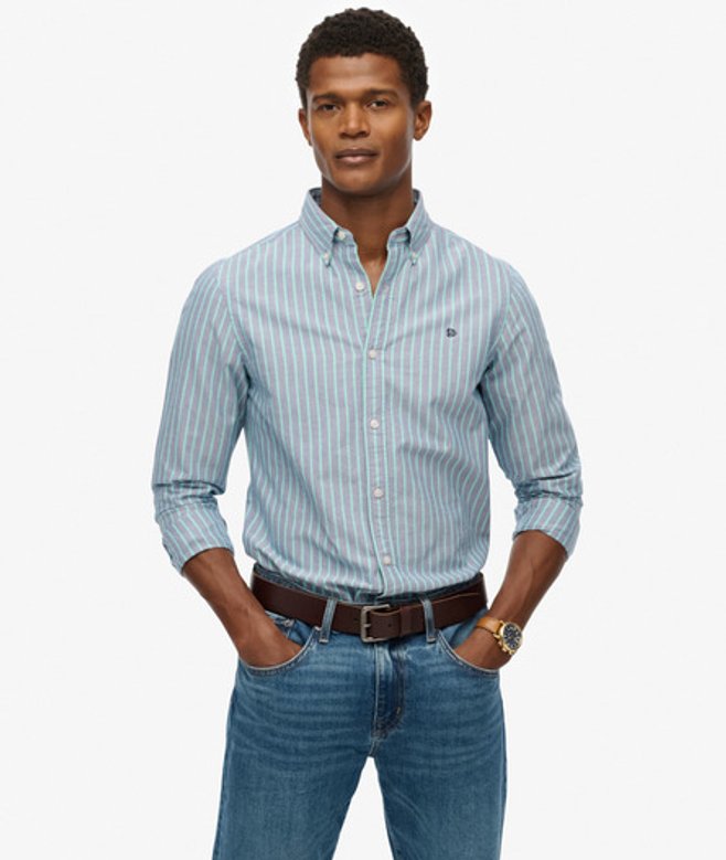 Klassiek Oxford Overhemd met Lange Mouwen Blauw Grootte: Xxl afbeelding