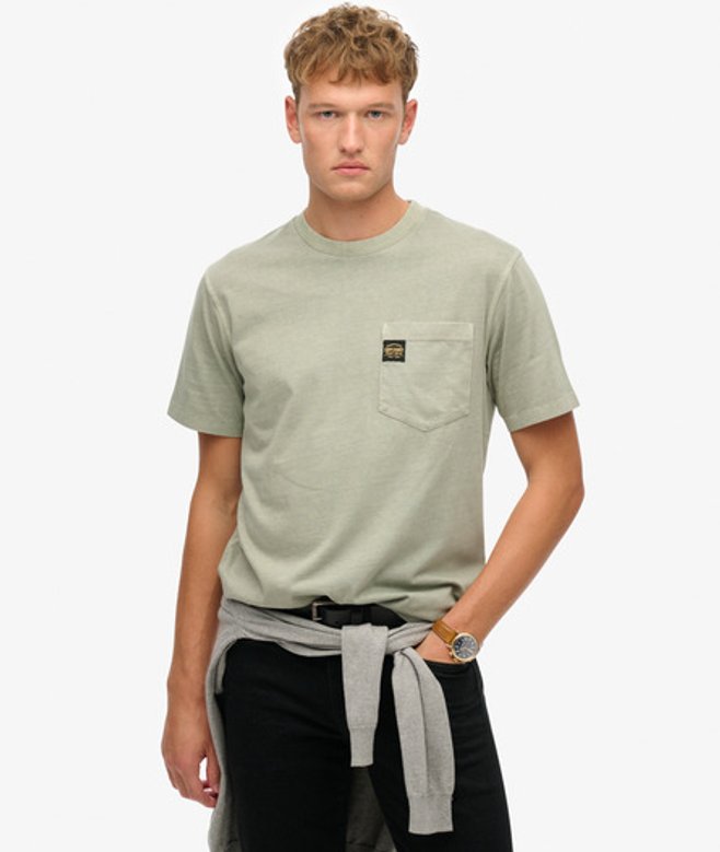 Men's T-shirt mit Tasche und Kontrastnähten - Größe: Xxl - Superdry - Modalova