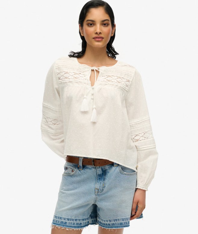 Damen Ibiza Spitzenbluse - Größe: 40 - Superdry - Modalova