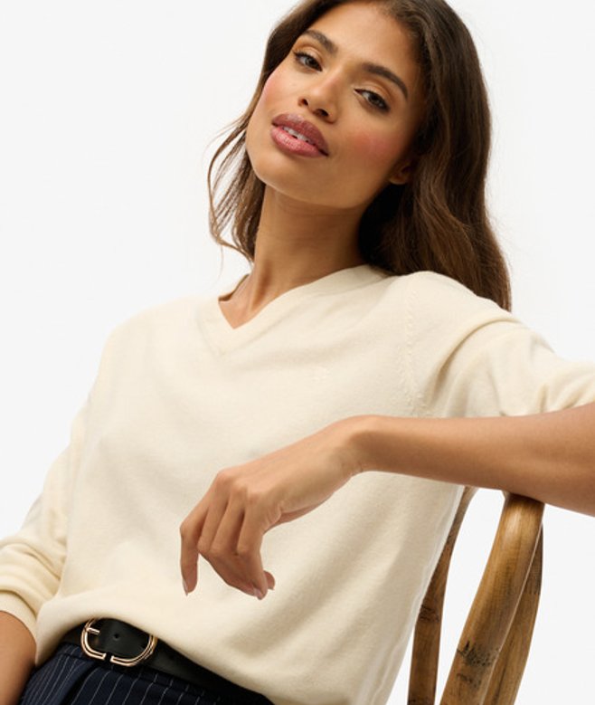 Damen Klassischer Pullover mit V-ausschnitt - Größe: 36 - Superdry - Modalova