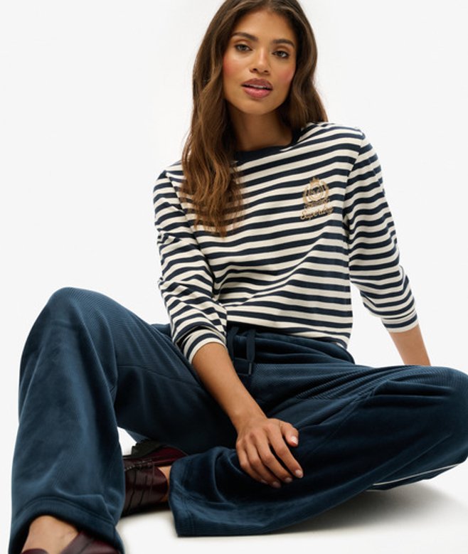 Damen Country Club Langarmoberteil mit Streifen - Größe: 40 - Superdry - Modalova