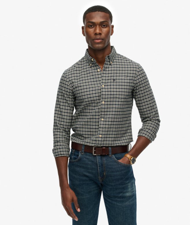 Herren Kariertes Premium Oxfordhemd - Größe: Xxl - Superdry - Modalova