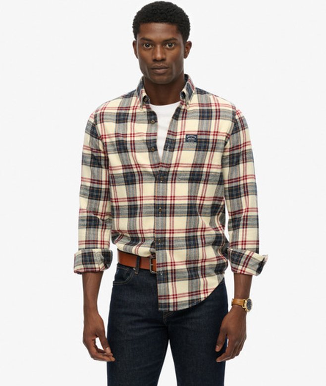 Superdry Katoenen Houthakkersoverhemd met Lange Mouwen White