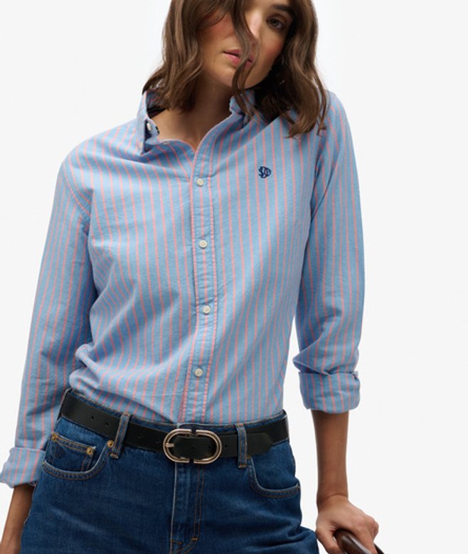 Slim Oxford Button Down Overhemd met Lange Mouwen