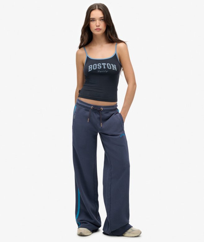 Superdry Athletic Essentials Logo Joggingbroek met Rechte Pijpen Blauw