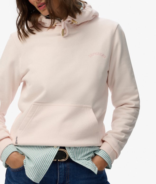 Essential Hoodie met Geborduurd Logo Pink Grootte: 34 afbeelding