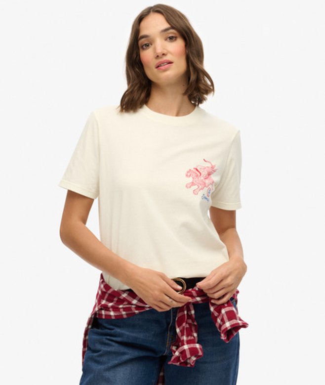Tokyo Narrative Relaxed T-shirt White Grootte: 38 afbeelding