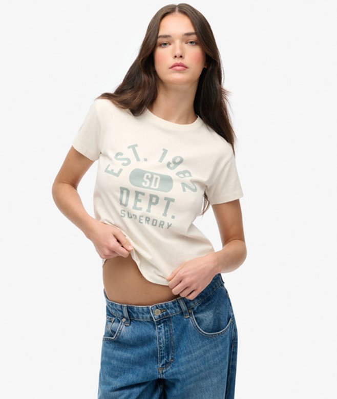 Athletic Nauwsluitend T-shirt met Grafische Print White Grootte: 40 afbeelding