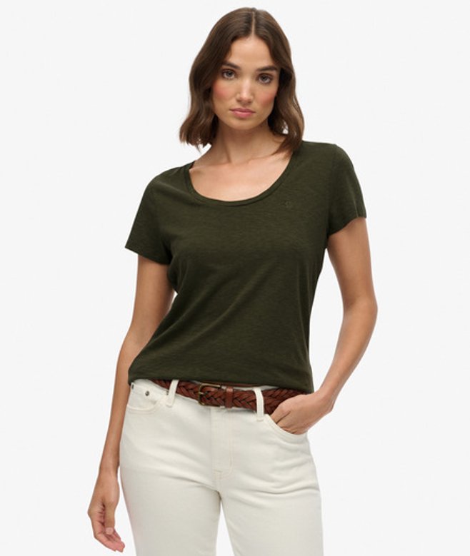 Damen Studios T-shirt mit Tiefem Ausschnitt - Größe: 40 - Superdry - Modalova
