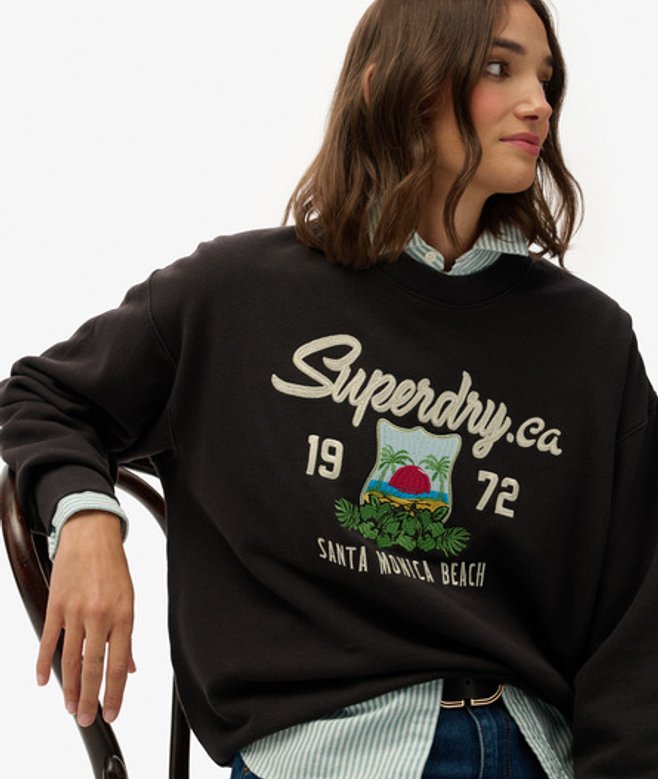 Damen Lässiges Souvenir Sweatshirt mit Grafik und Rundhalsausschnitt - Größe: 42 - Superdry - Modalova