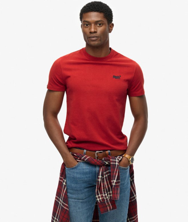 Essential T-shirt van Biologisch Katoen met Logo Red Grootte: M afbeelding