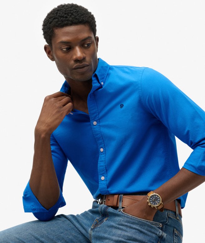 Klassiek Oxford Overhemd met Lange Mouwen Blue Grootte: XL afbeelding