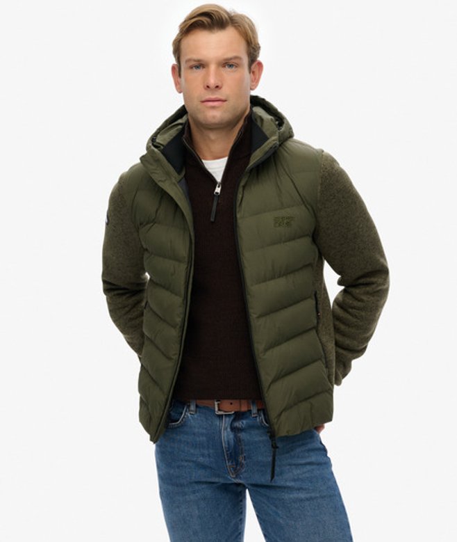 Herren Kapuzen-strick-hybrid-jacke - Größe: L - Superdry - Modalova