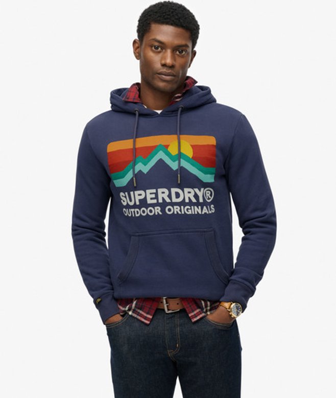 Superdry Great Outdoors Relaxed Hoodie Blauw