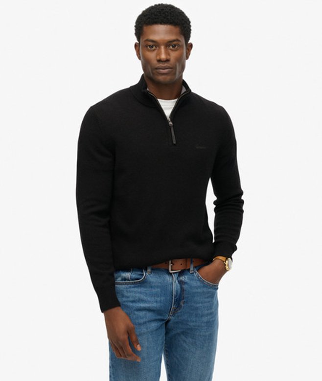 Wollen Mix Trui Met Halve Rits