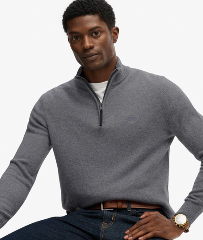 Wollen Mix Trui Met Halve Rits