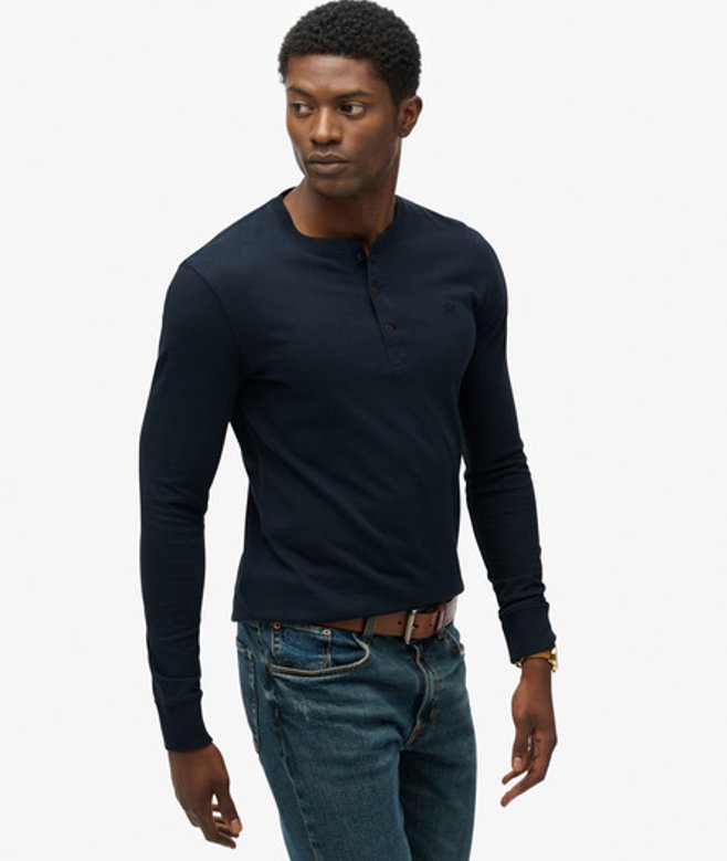 Classic Essential Grandad top Blauw Grootte: L afbeelding