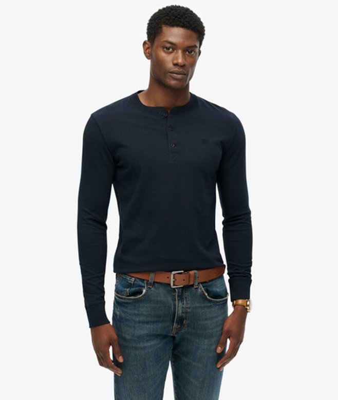 Herren Klassisches Essential Grandad Oberteil - Größe: S - Superdry - Modalova