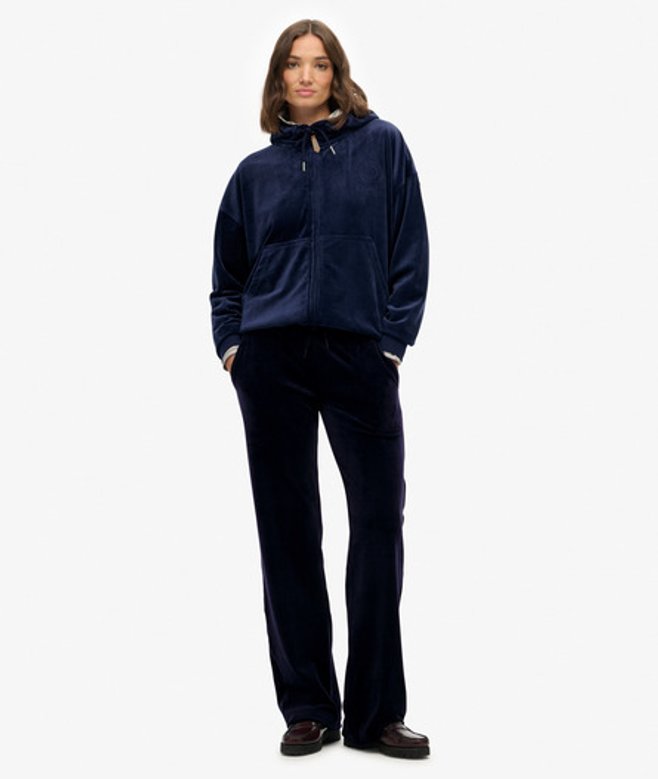 Superdry Country Club Velour Joggingbroek Blauw