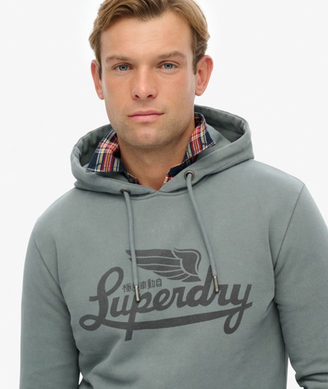 Heritage Brand Hoodie met Relaxte Pasvorm