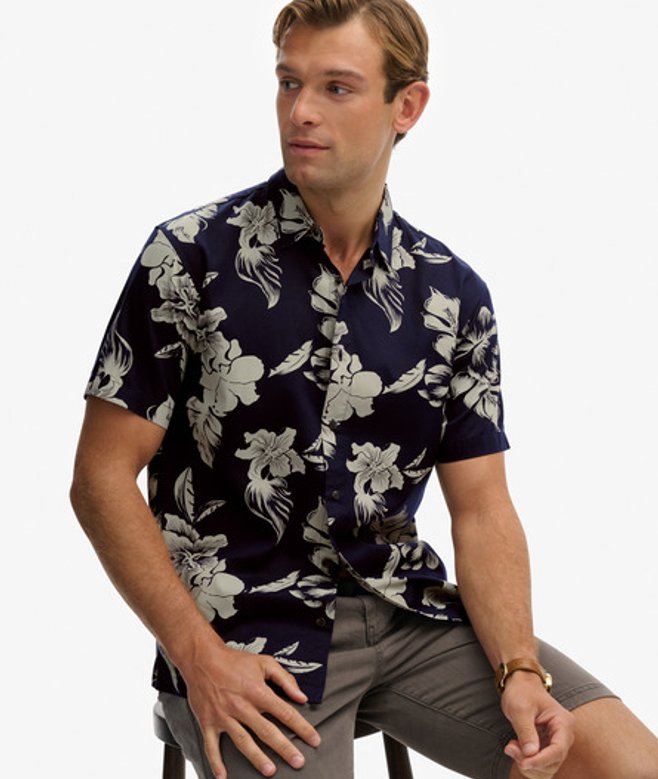 Hawaïaans Overhemd met Print Blauw Grootte: Xxl afbeelding