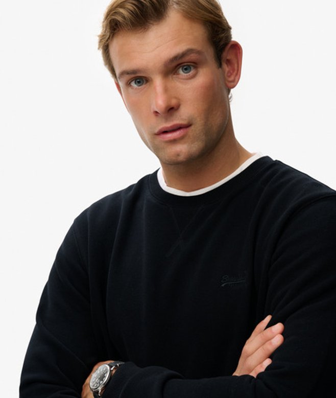 Essential Logo Sweatshirt met Ronde Hals Black Grootte: S afbeelding