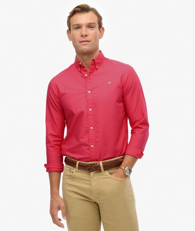 Klassiek Oxford Overhemd met Lange Mouwen Pink Grootte: M afbeelding