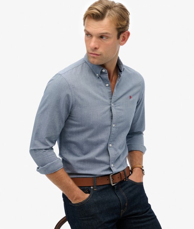 Klassiek Oxford Overhemd met Lange Mouwen Blue Grootte: L afbeelding